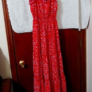 Max Studio maxi dress red , white , and blue